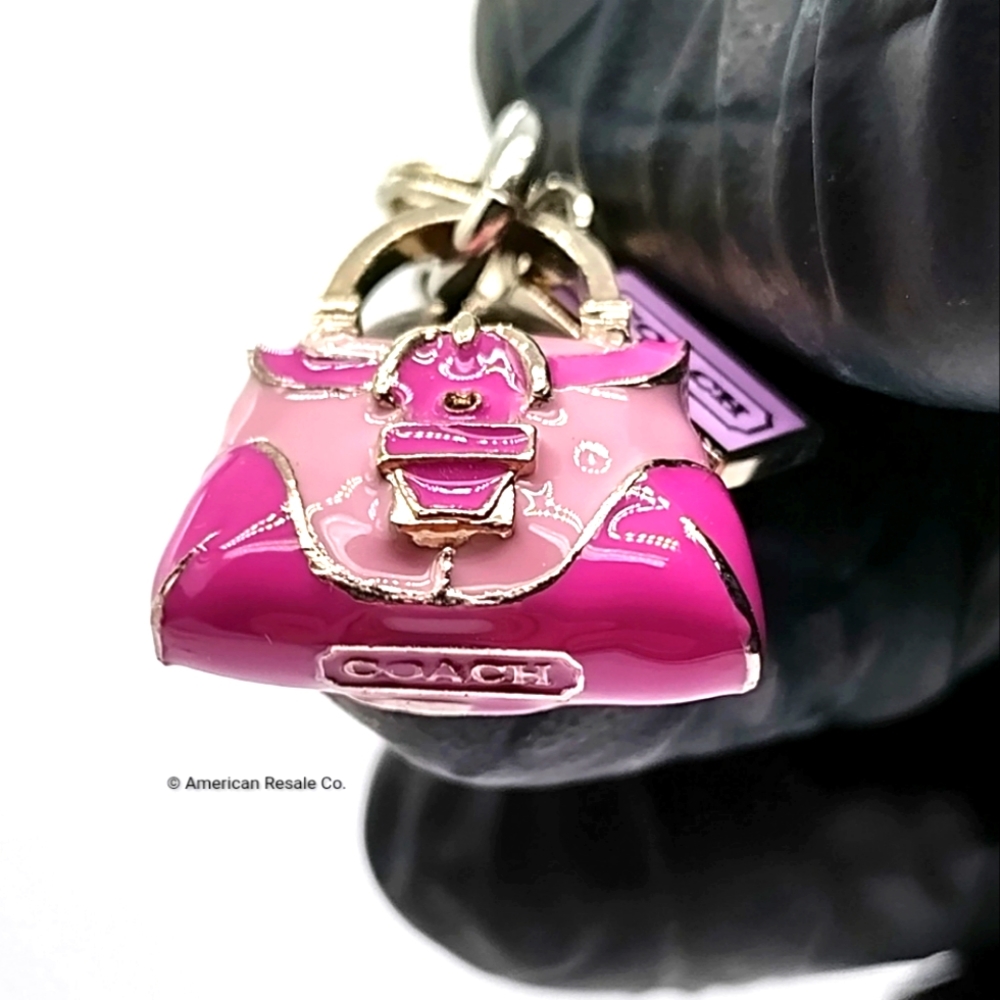 Vintage COACH Pink Mini Purse Keychain Lanyard, Y2K Purse Charm - Picture 8 of 10